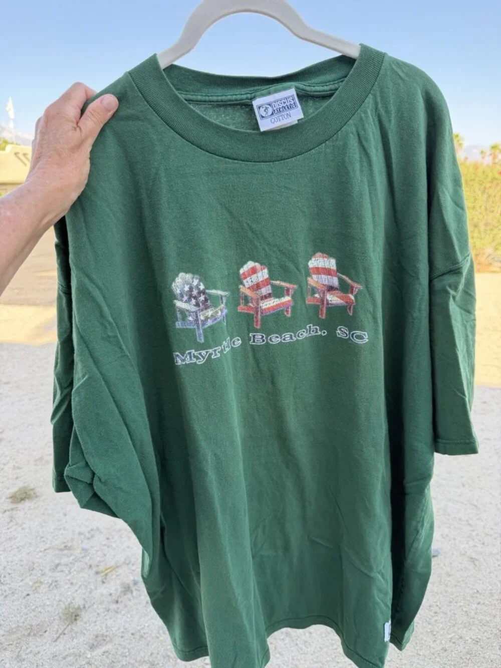 Vintage Y2K  Discus Myrtle Beach South Carolina green adirondacks tshirt 3XL